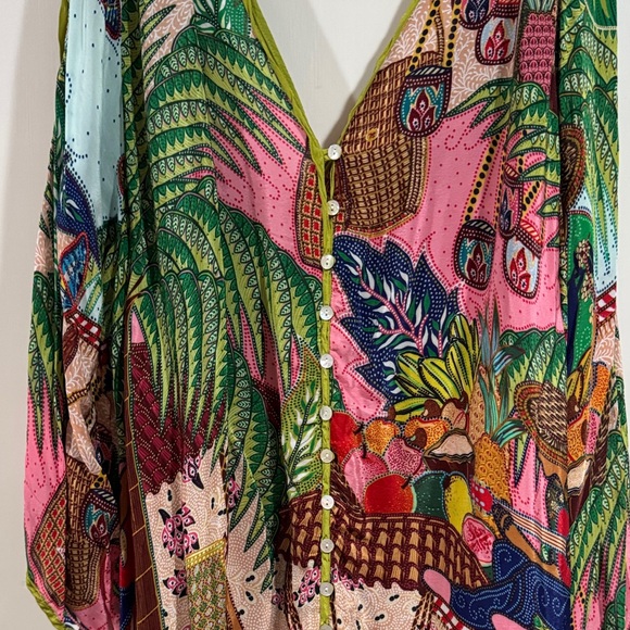 Farm Rio V-Neck Cold Shoulder Midi  Dress - Picture 3 of 4